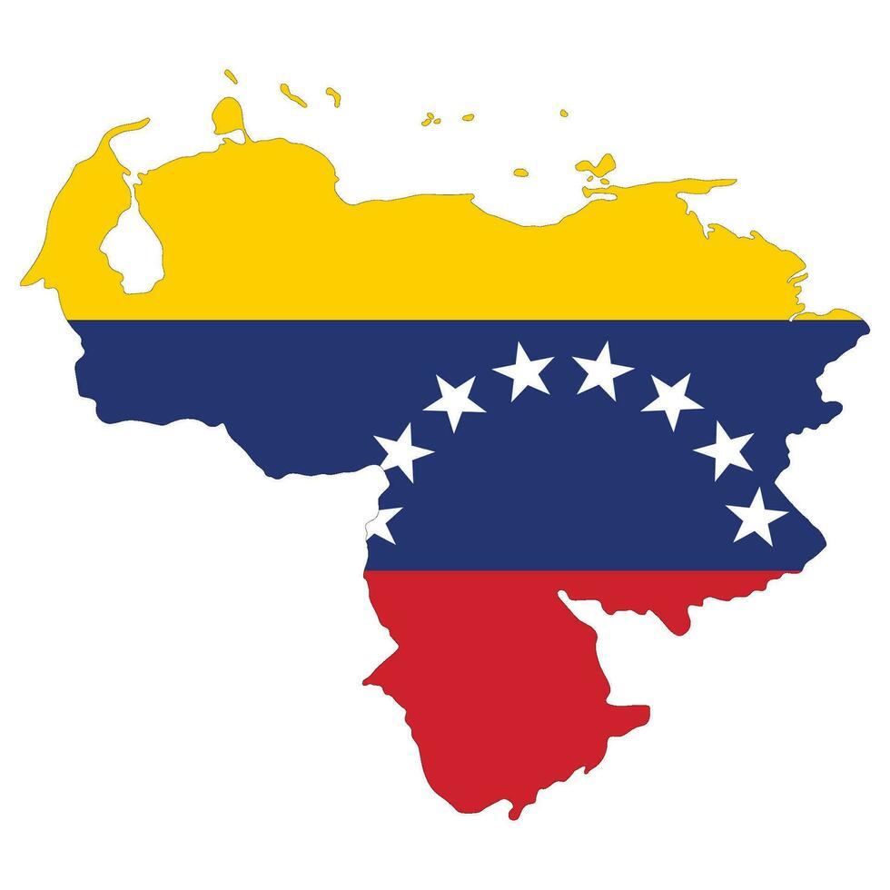 Venezuela Karte. Karte von Venezuela mit Venezuela Flagge vektor