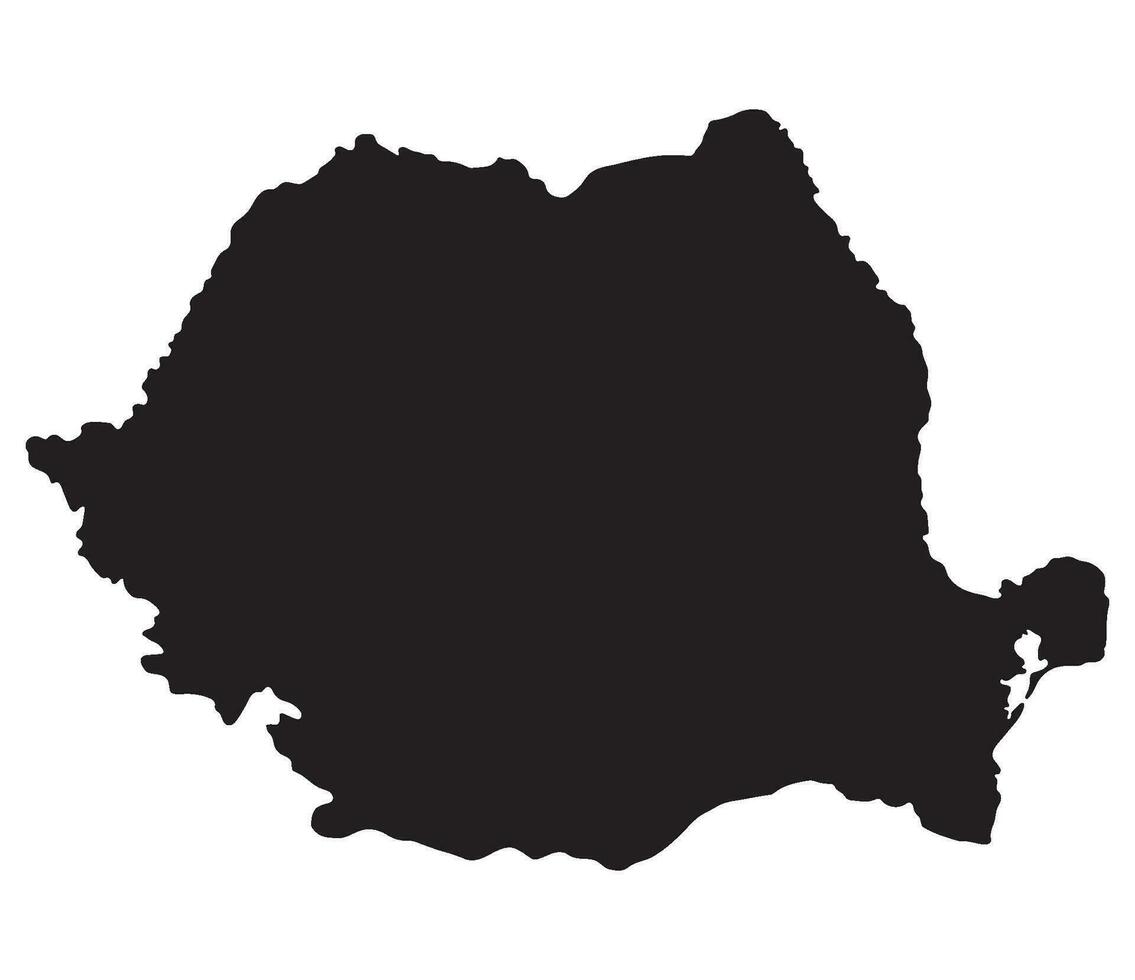 rumänien Karta. Karta av rumänien i svart Färg vektor