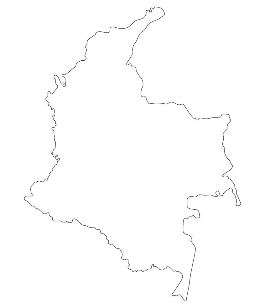 colombia Karta. Karta av colombia i vit Färg vektor