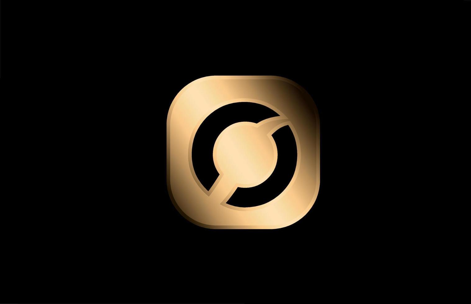 guld metall o alfabetet brev logotyp ikon design för företag och företag vektor