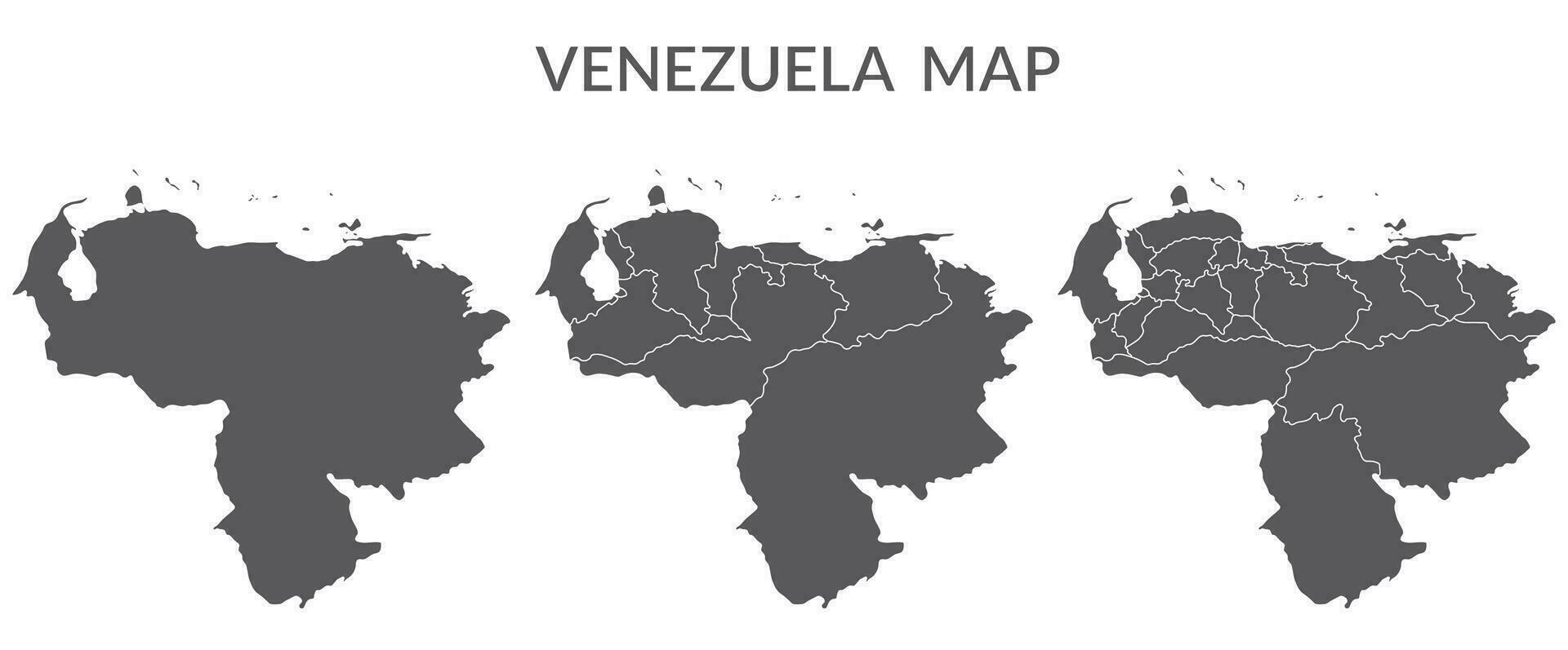 venezuela Karta. Karta av venezuela i uppsättning vektor