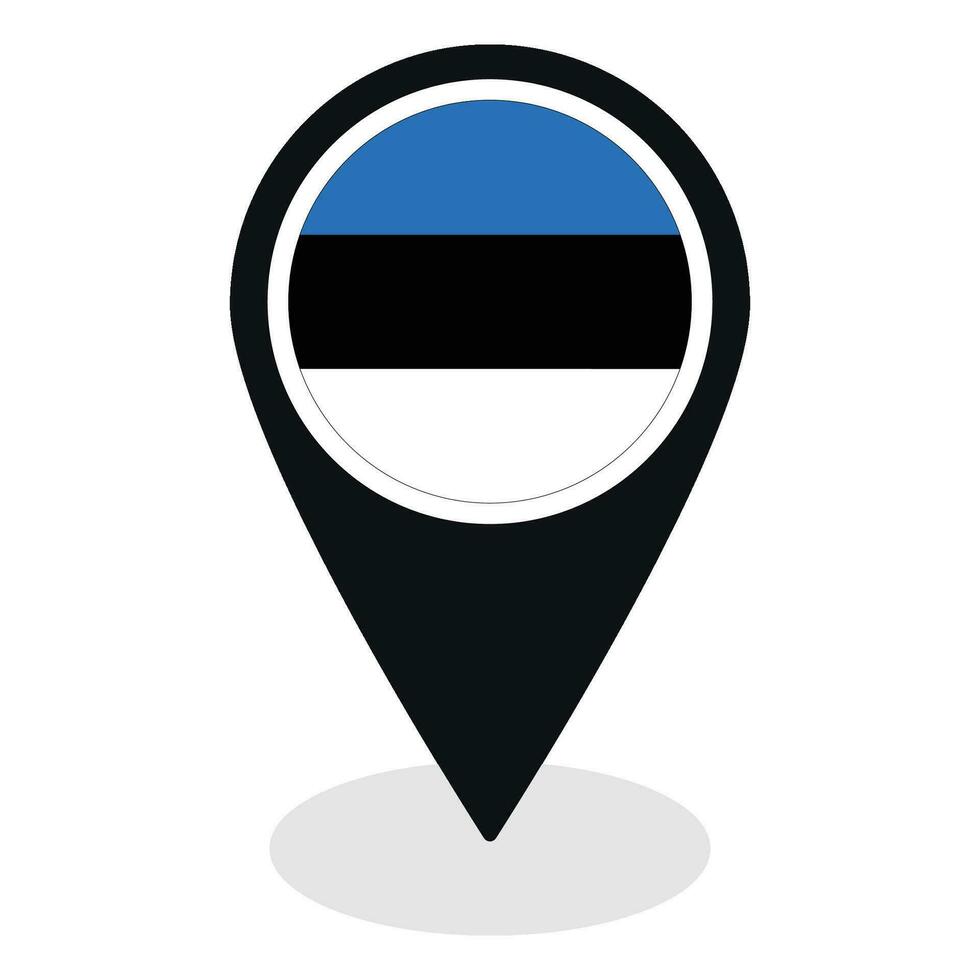 estland flagga på Karta precisera ikon isolerat. flagga av estland vektor