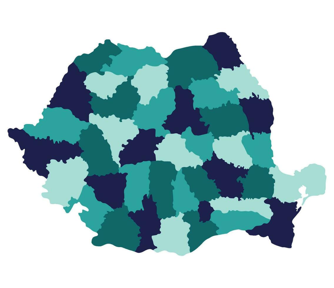 Rumänien Karte. Karte von Rumänien im administrative Provinzen im Mehrfarbig vektor