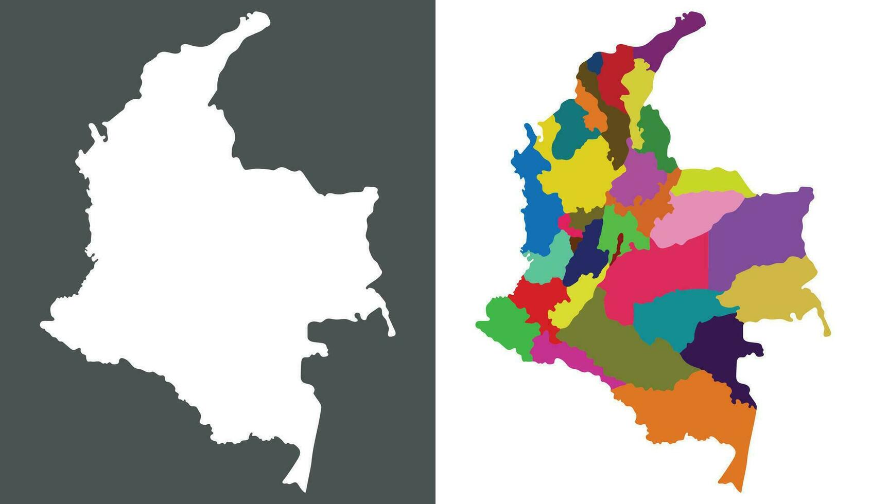 colombia Karta. Karta av colombia i uppsättning vektor