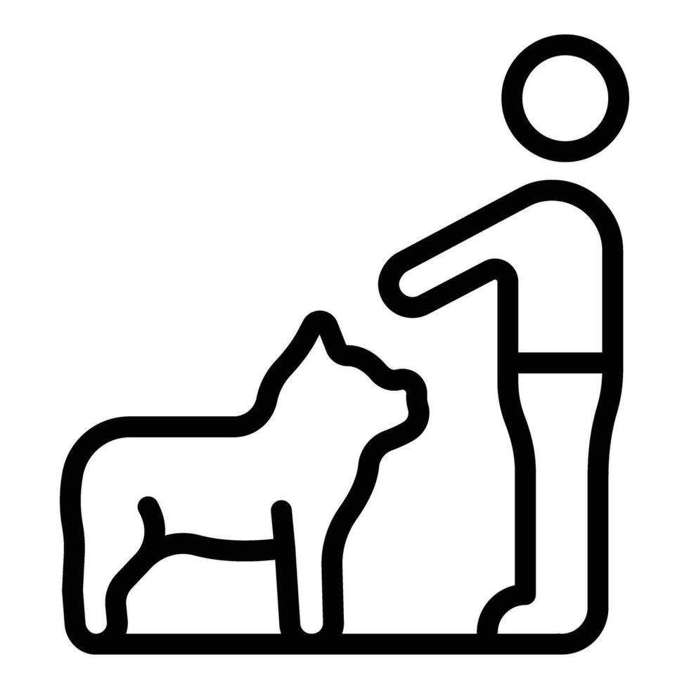 bleibe Hier Hund Symbol Gliederung Vektor. Schule Ausbildung vektor