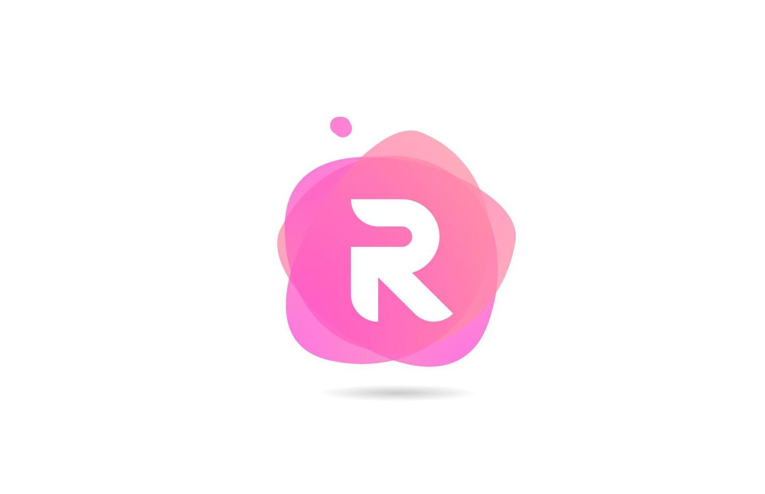 Rosa weißes r-Alphabet-Logo für Unternehmen und Unternehmen mit Farbverlaufsdesign. Pastellvorlage für Corporate Identity vektor