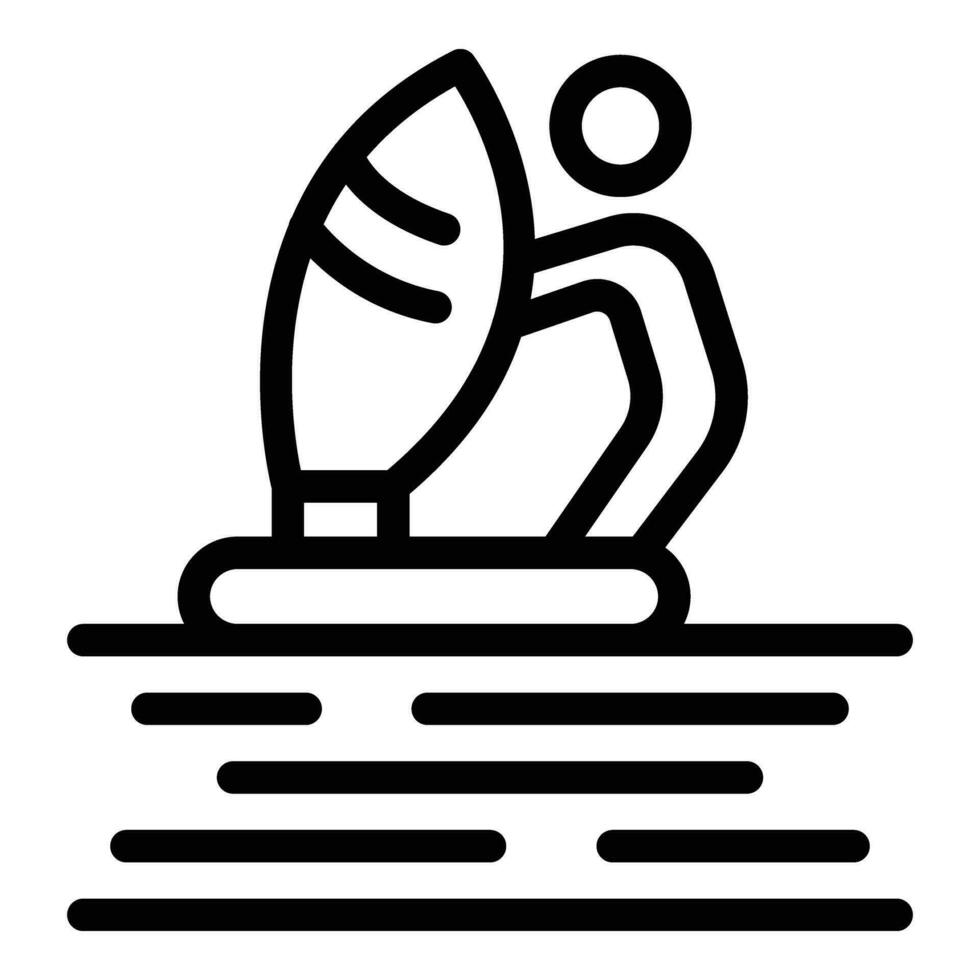 Luft segeln Surfen Symbol Gliederung Vektor. draussen Felsen vektor