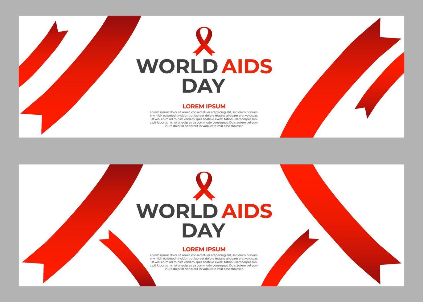 Satz von Welt-Aids-Tag-Banner-Vorlagen vektor