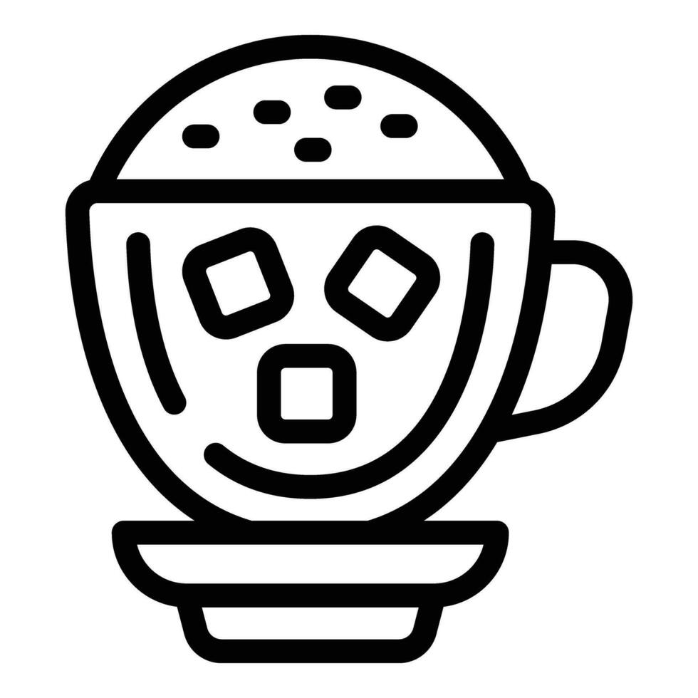 kalt trinken Tasse Symbol Gliederung Vektor. Sahne Eis Kaffee vektor