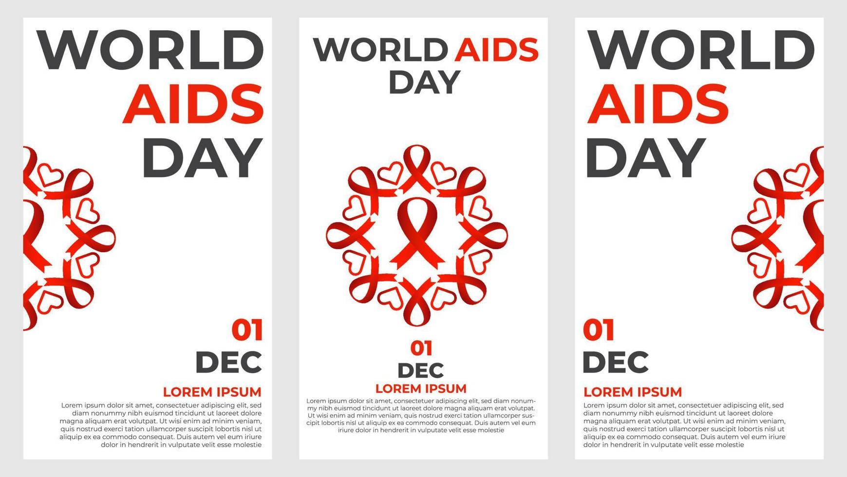 world aids day social media stories collection vektor