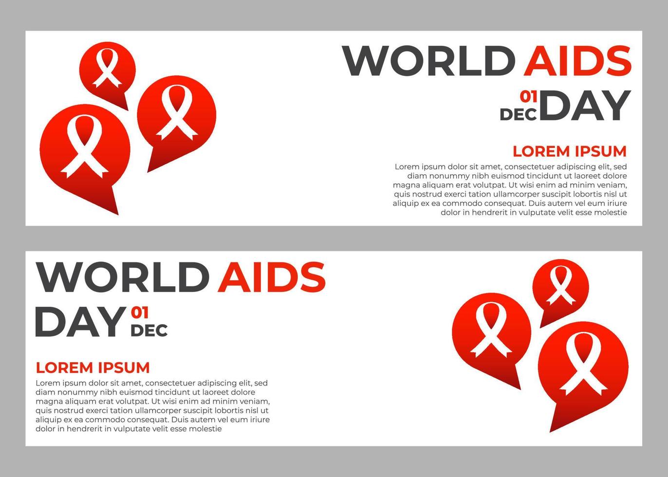 uppsättning world aids day banners mall vektor