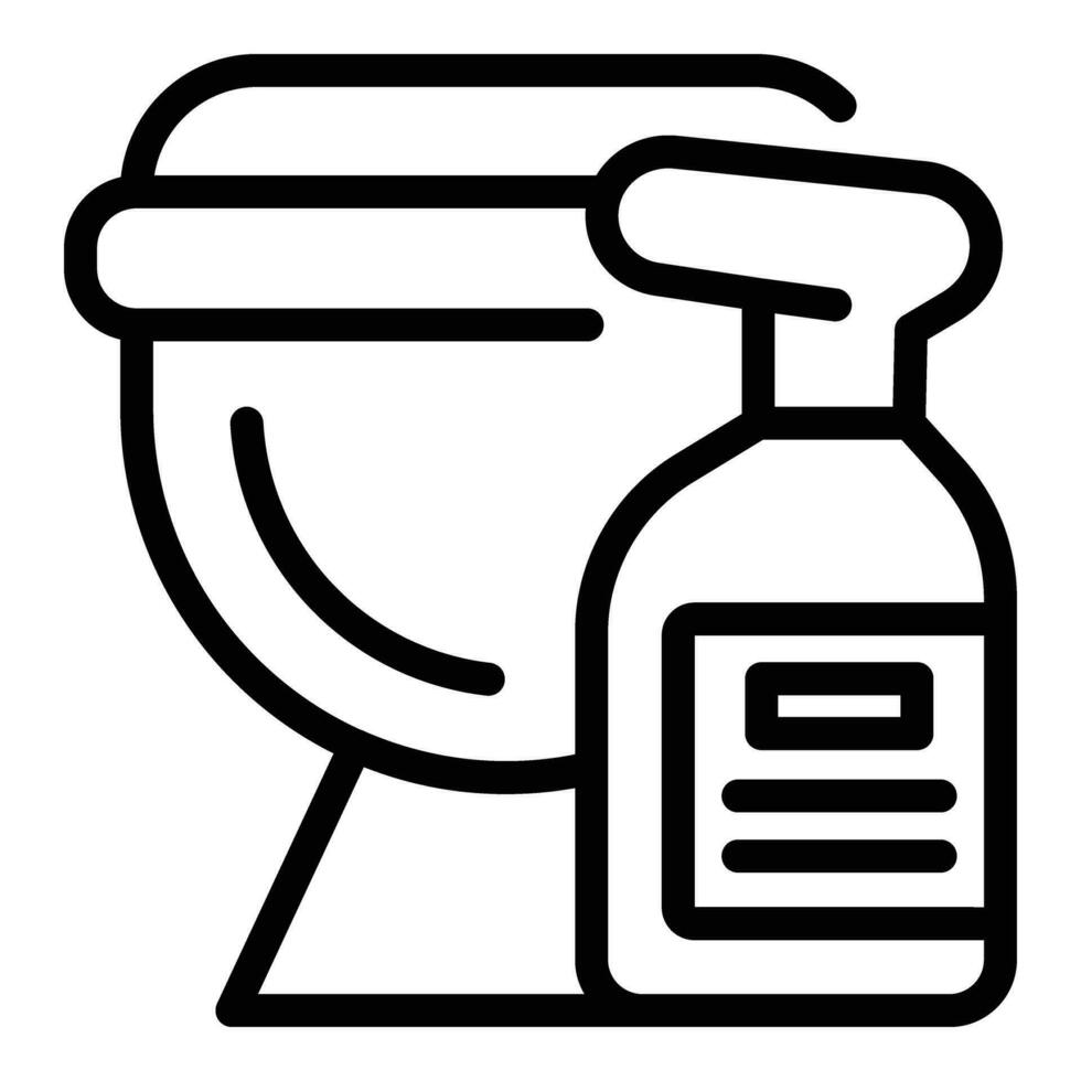 Toilette Reiniger Symbol Gliederung Vektor. Bürste Mopp unrein vektor