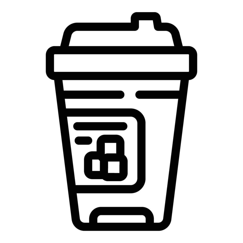 Milch kalt Kaffee Symbol Gliederung Vektor. trinken Latté vektor
