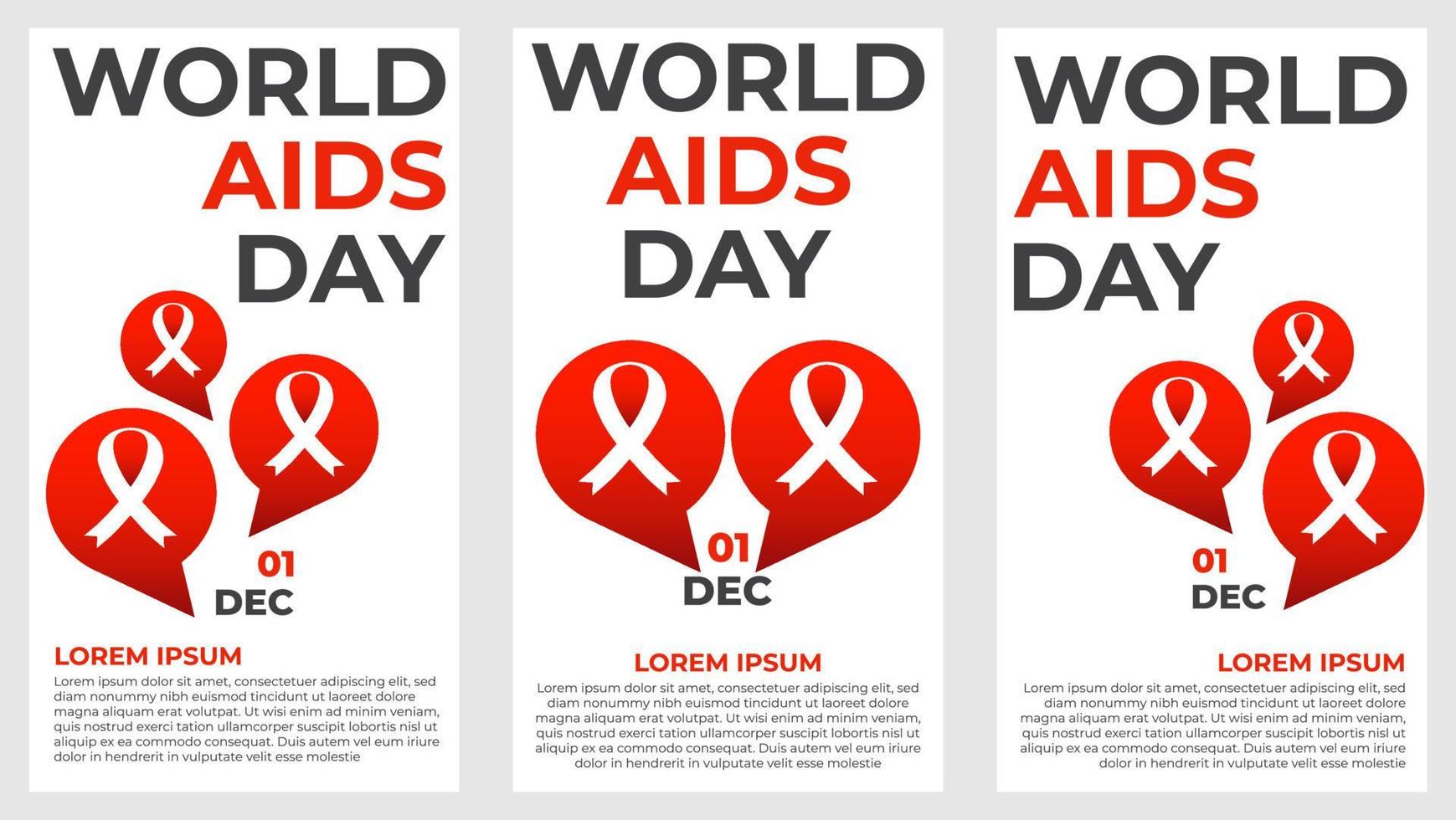 world aids day social media stories collection vektor