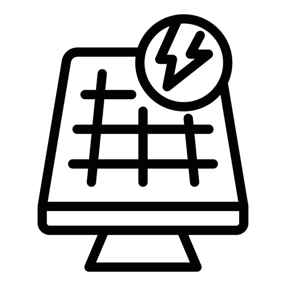 Solar- Panel Energie Symbol Gliederung Vektor. Gebäude aufladen vektor