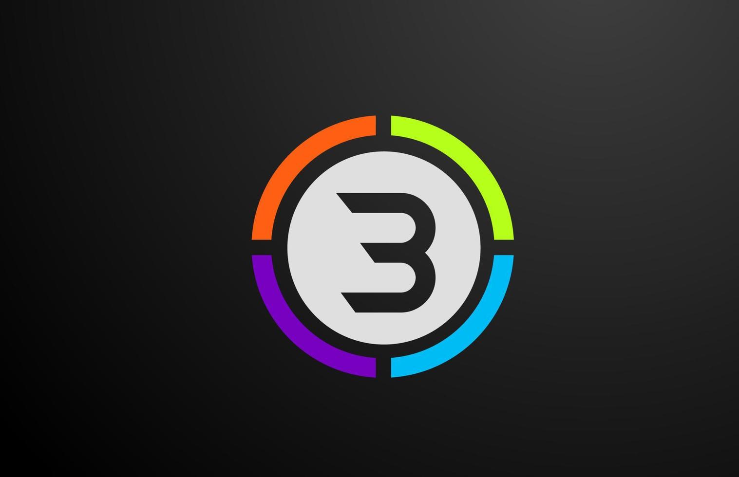 farbiges b Alphabet Buchstaben Logo Icon Design für Unternehmen und Unternehmen mit Kreis vektor