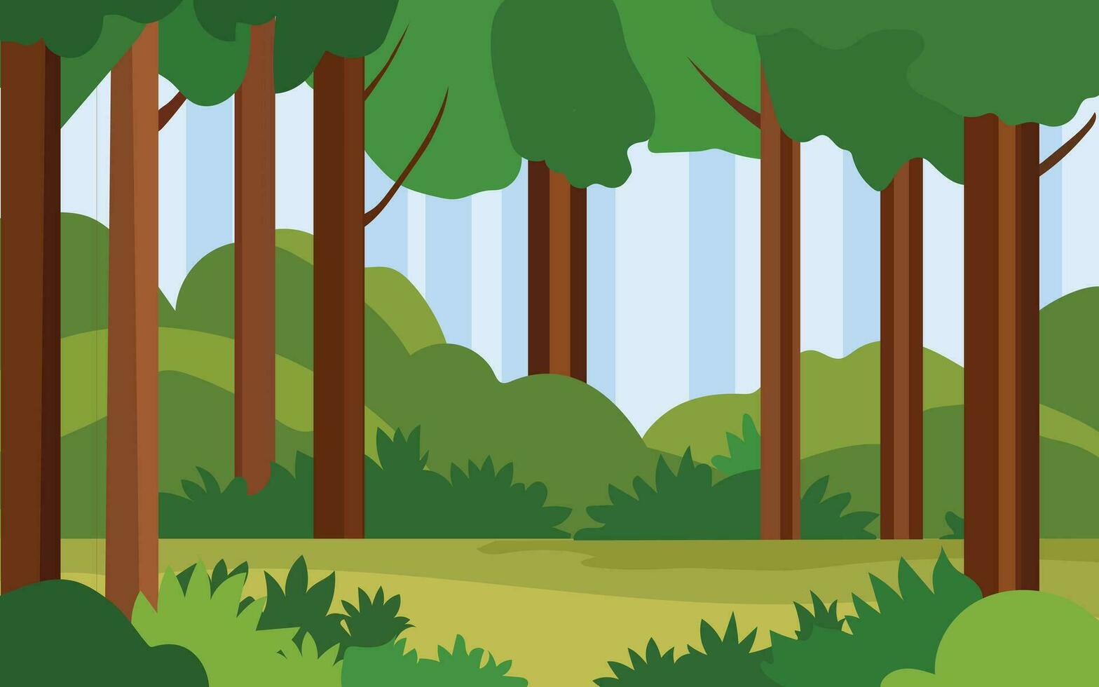 Wald Karikatur Hintergrund Vektor Landschaft Hintergrund