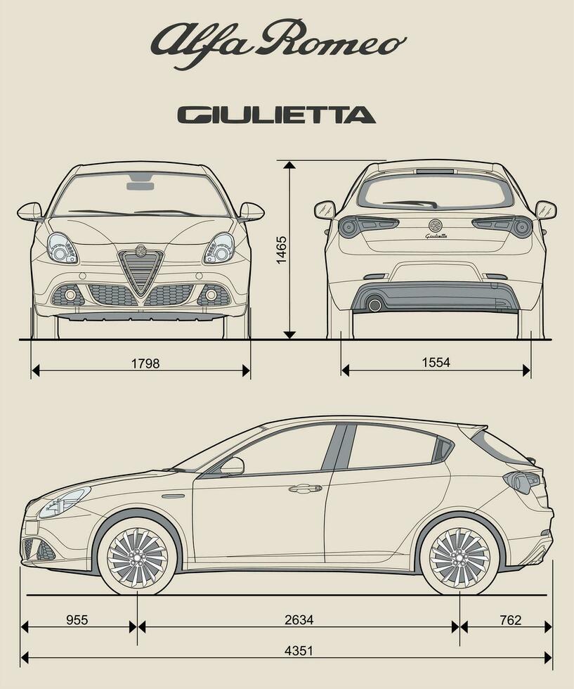 alfa Romeo Julia Auto Entwurf vektor