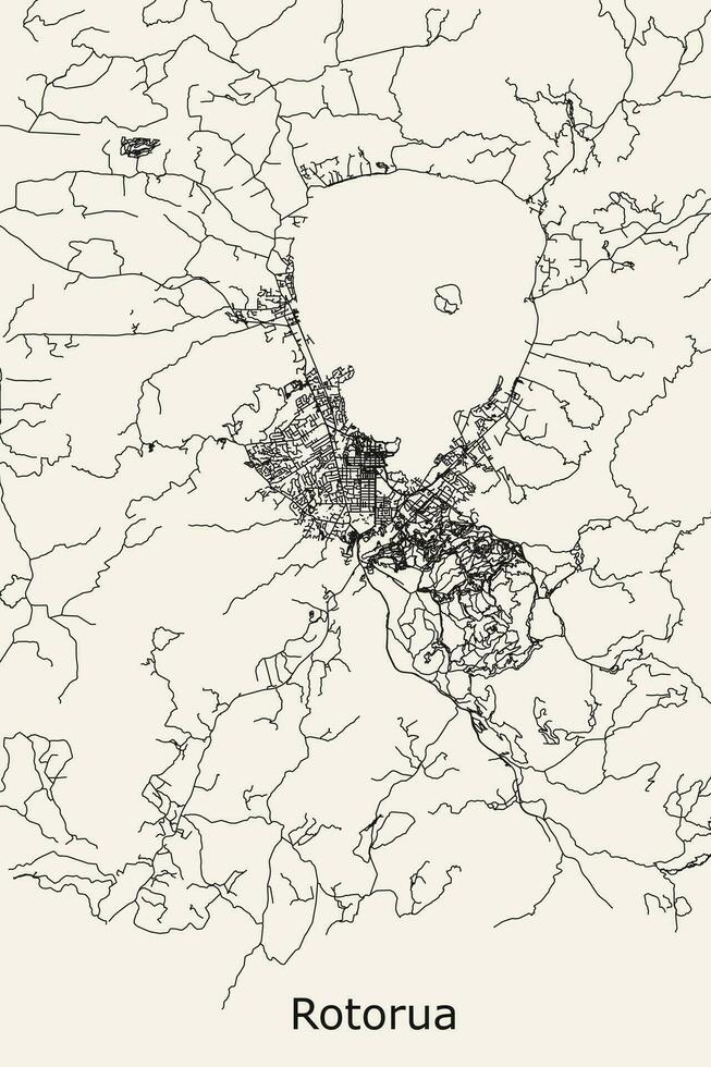 Stadt Straße Karte von Rotorua, Neu Neuseeland vektor