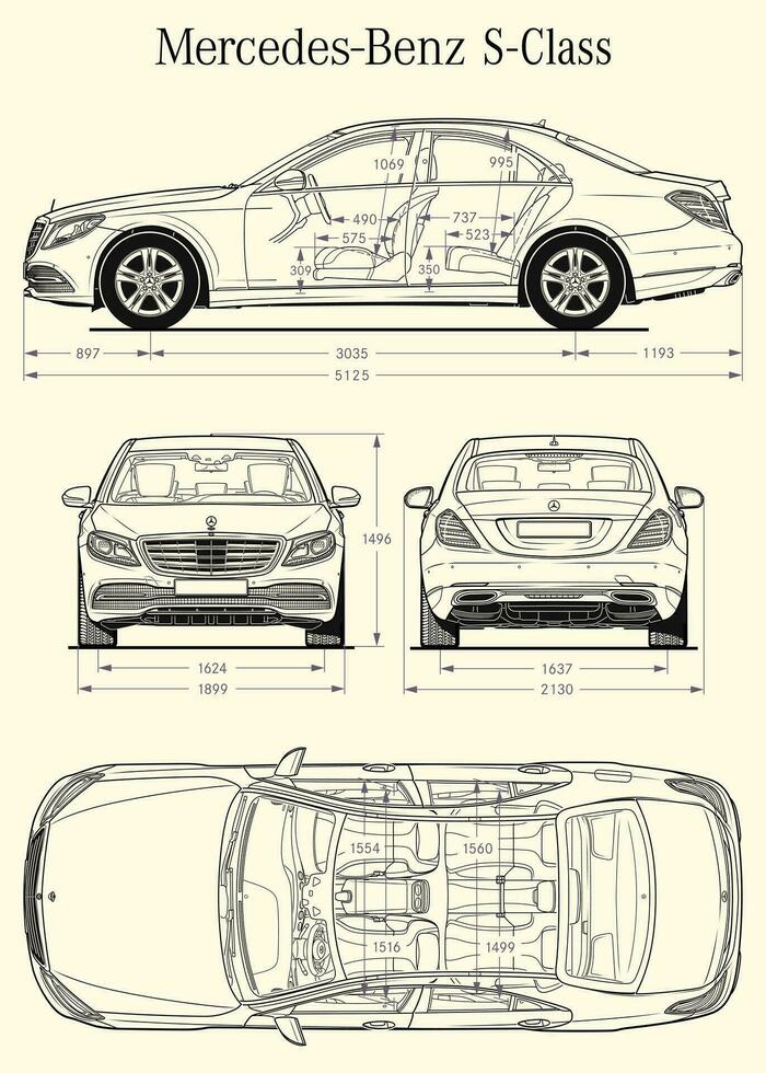 2017 Mercedes Benz s Klasse Auto Entwurf vektor