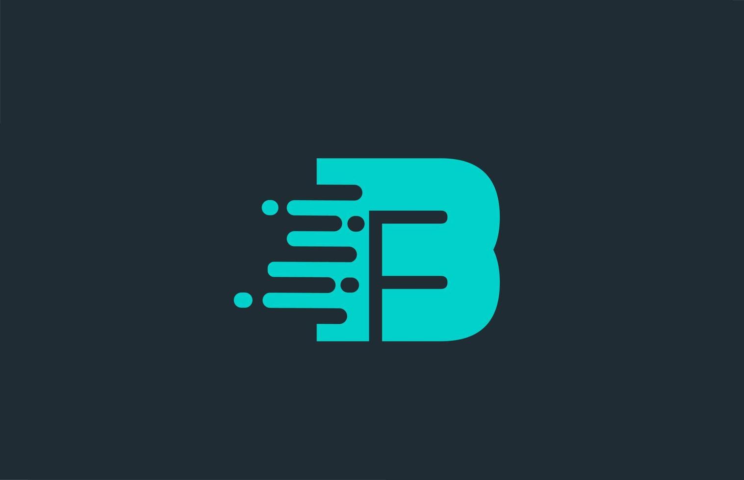 b blaues Alphabet Buchstaben-Logo-Symbol mit Liniendesign für Unternehmen und Unternehmen vektor