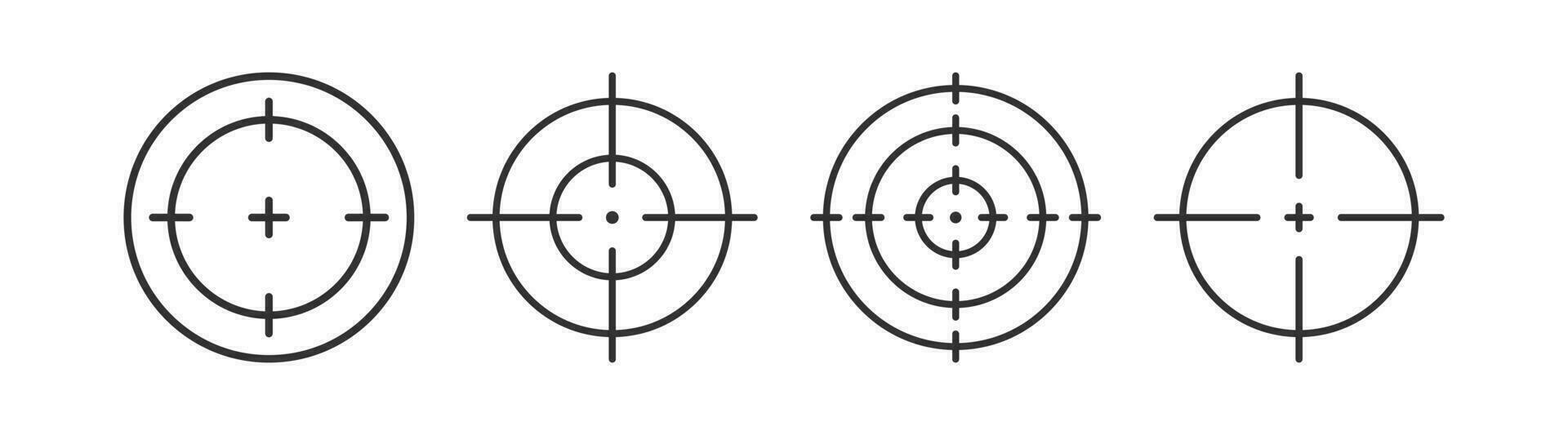 prickskytt hårkors ikon. mål tecken. syfte symbol. fokus på korsa omfattning symboler. pistol skott ikoner. svart Färg. vektor tecken.