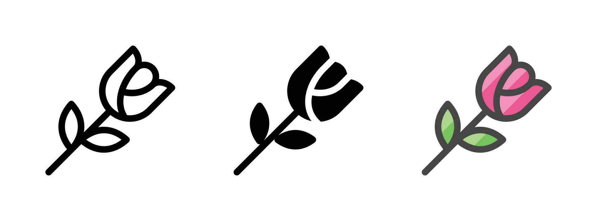 Mehrzweck Blume Vektor Symbol im Umriss, Glyphe, gefüllt Gliederung Stil