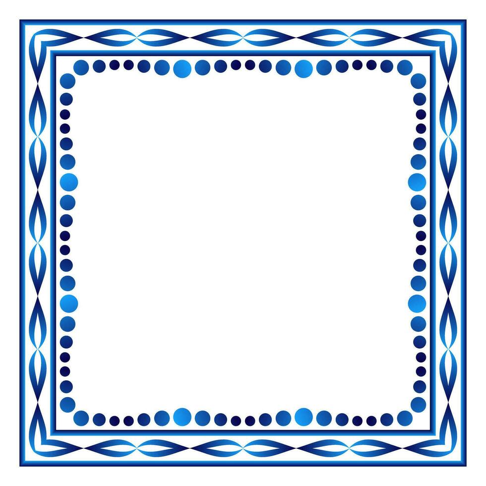 Rand Rahmen Keramik Fliese Muster. islamisch, indisch, Arabisch Motive. Damast Rand Platz Muster. Porzellan ethnisch Bohemien Hintergrund vektor