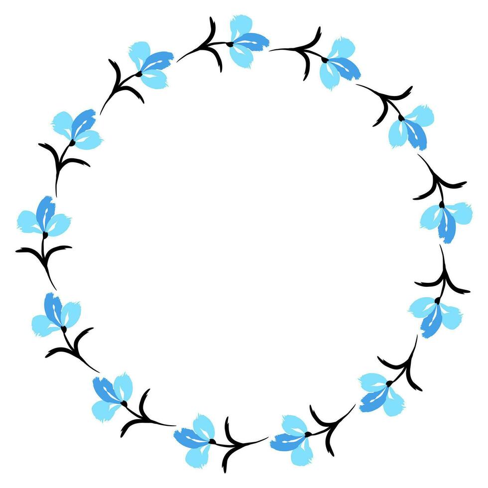 blomma krans. runda blomma krans, mönster grafisk design. bakgrund med en bukett av blommor i en cirkel vektor