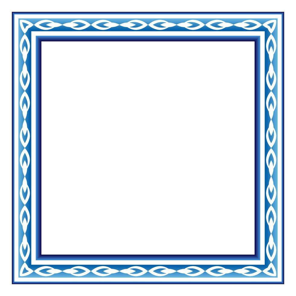 Rand Rahmen Keramik Fliese Muster. islamisch, indisch, Arabisch Motive. Damast Rand Platz Muster. Porzellan ethnisch Bohemien Hintergrund vektor