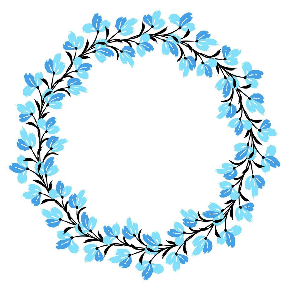 blomma krans. runda blomma krans, mönster grafisk design. bakgrund med en bukett av blommor i en cirkel vektor