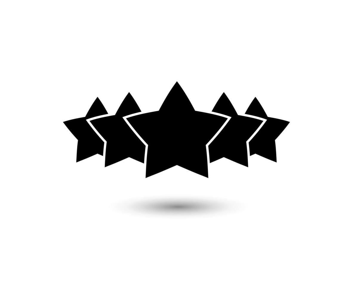 5 -stjärnig ikon vektor illustration eps10. rating recension platt ikon för appar och webbplatser, infographics - vektor