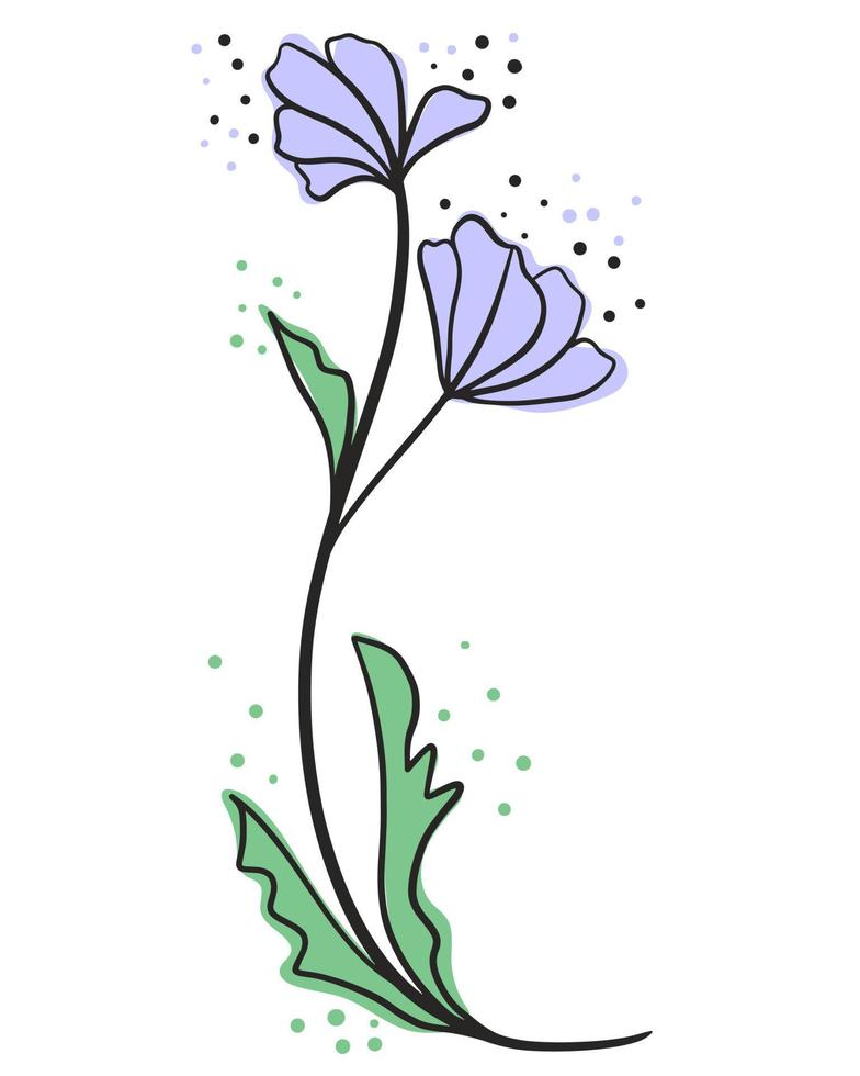 graciös blomma hand ritning vektor illustration