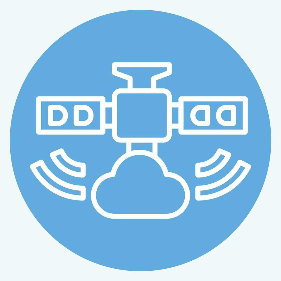 Symbol Wetter Satellit. verbunden zu Satellit Symbol. Blau Augen Stil. einfach Design editierbar. einfach Illustration vektor