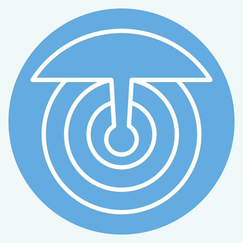 Symbol Rundfunk. verbunden zu Satellit Symbol. Blau Augen Stil. einfach Design editierbar. einfach Illustration vektor