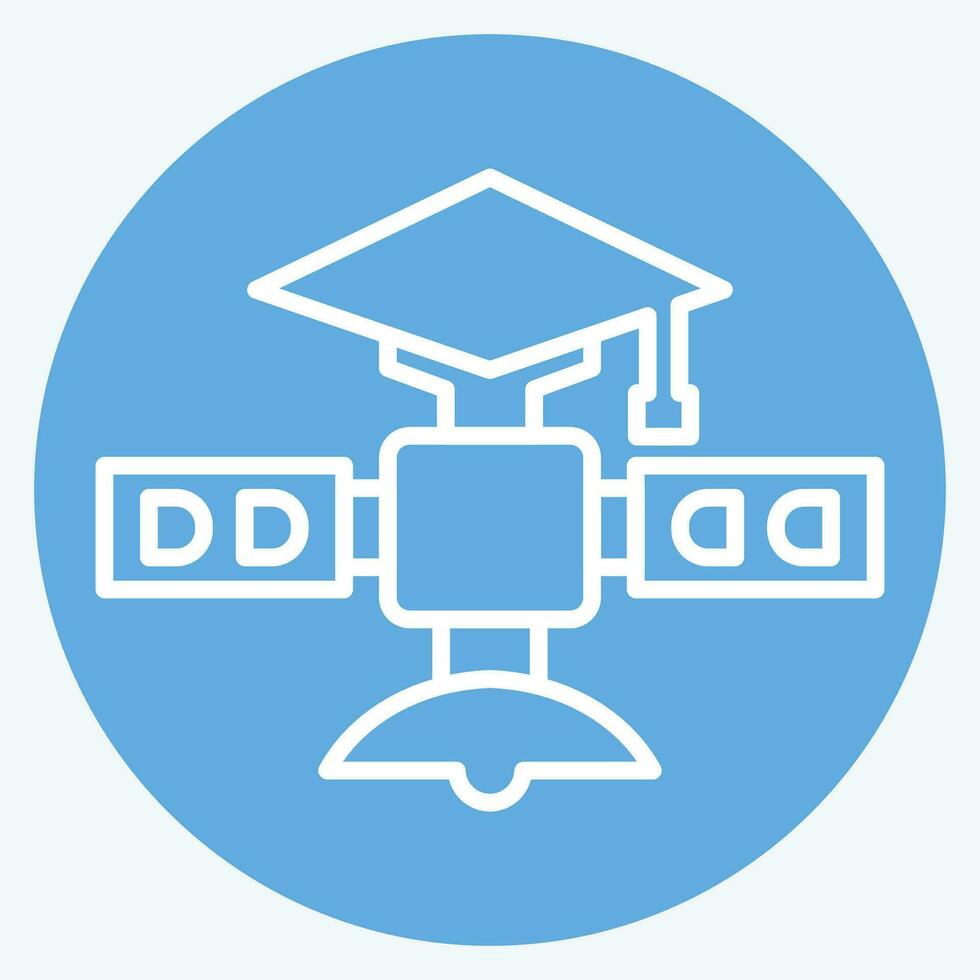 ikon vetenskaplig satellit. relaterad till satellit symbol. blå ögon stil. enkel design redigerbar. enkel illustration vektor