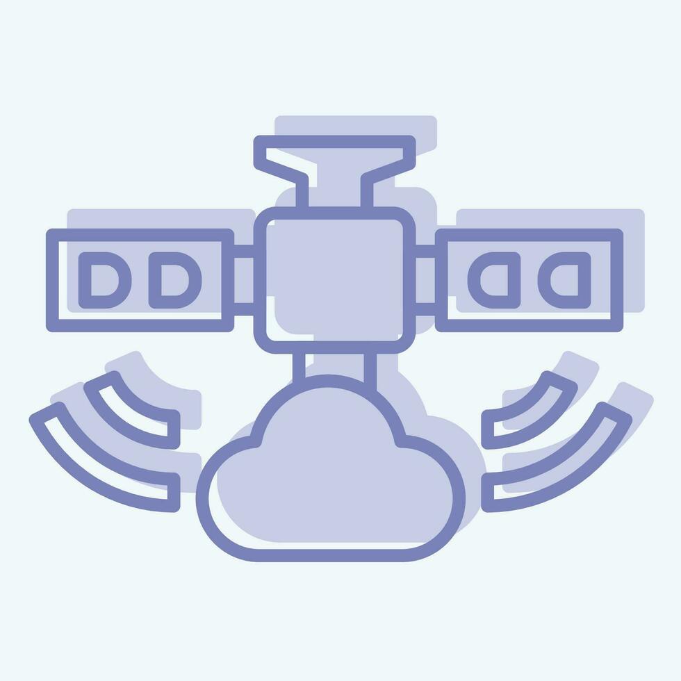 Symbol Wetter Satellit. verbunden zu Satellit Symbol. zwei Ton Stil. einfach Design editierbar. einfach Illustration vektor