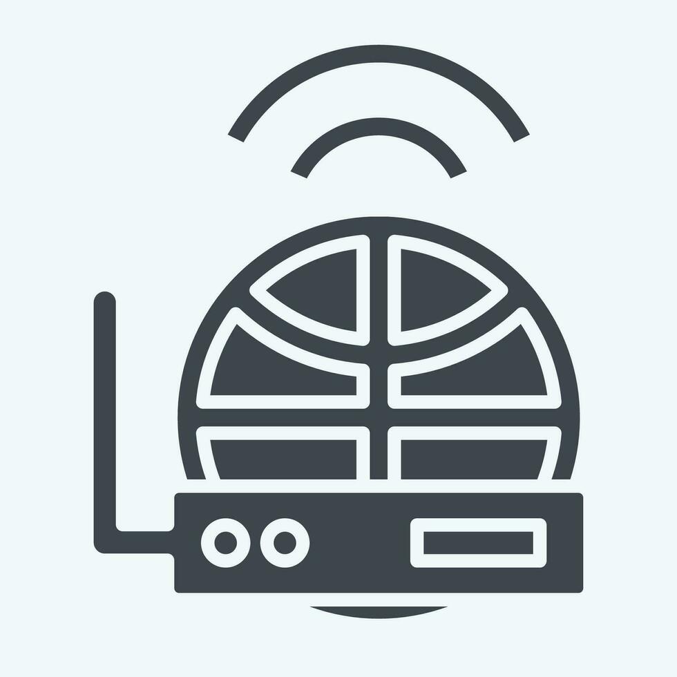 Symbol Internet Empfänger. verbunden zu Satellit Symbol. Glyphe Stil. einfach Design editierbar. einfach Illustration vektor