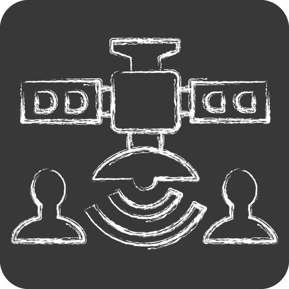 ikon kommunikation satellit. relaterad till satellit symbol. krita stil. enkel design redigerbar. enkel illustration vektor