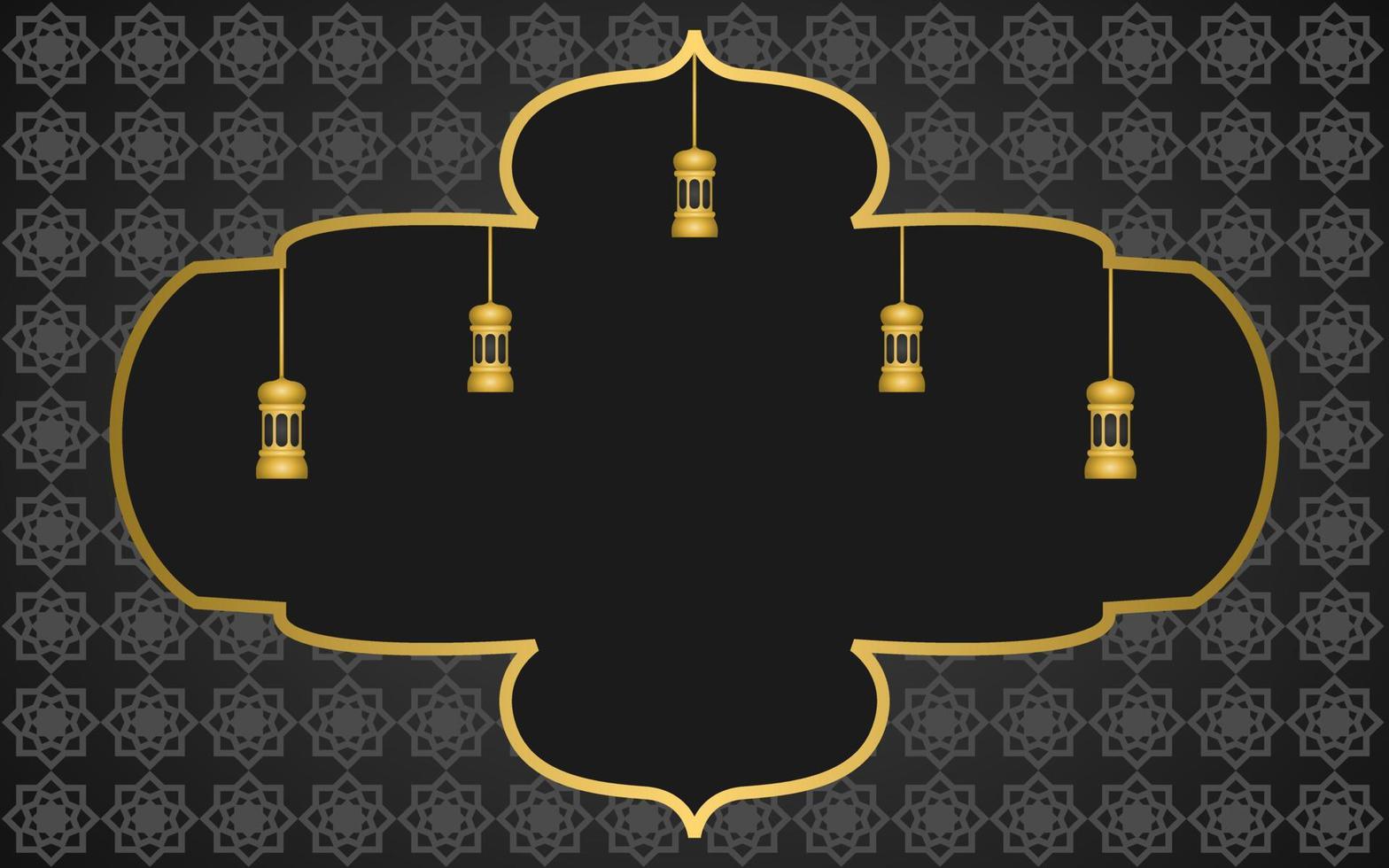 schwarzes islamisches Hintergrunddesign. Moschee Illustrationsdesign. vektor
