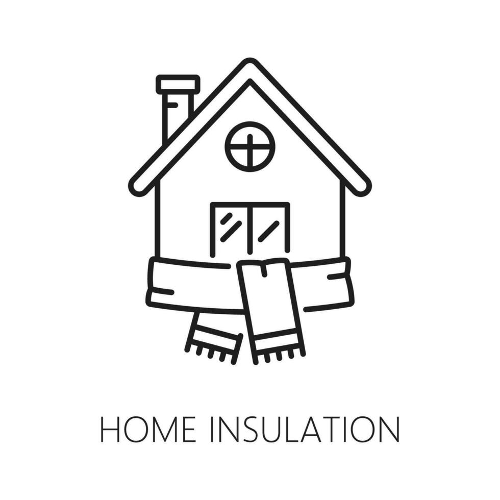Zuhause Mauer Thermal- Isolierung dünn Linie Symbol vektor