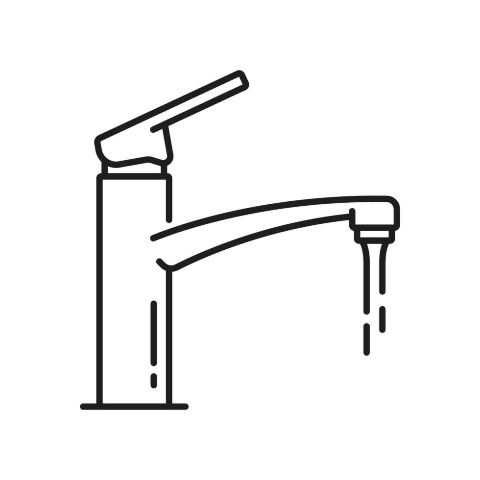 Zapfhahn Küche und Badezimmer Ball Wasserhahn Gliederung Symbol vektor