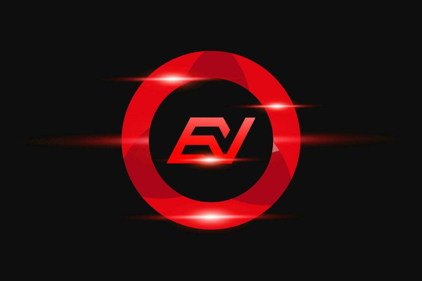 ev röd logotyp design. vektor logotyp design för företag.