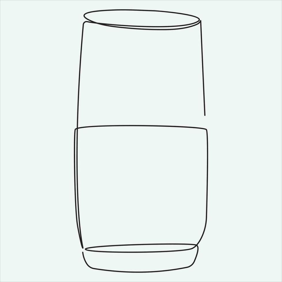 kontinuerlig linje hand teckning vektor illustration glas konst