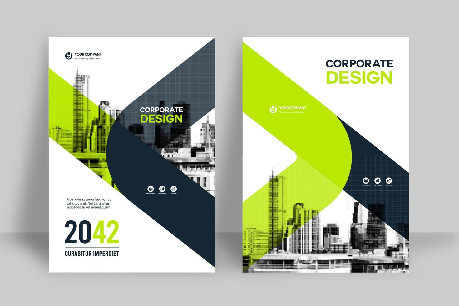 Stadt Hintergrund Business Book Cover Design-Vorlage vektor