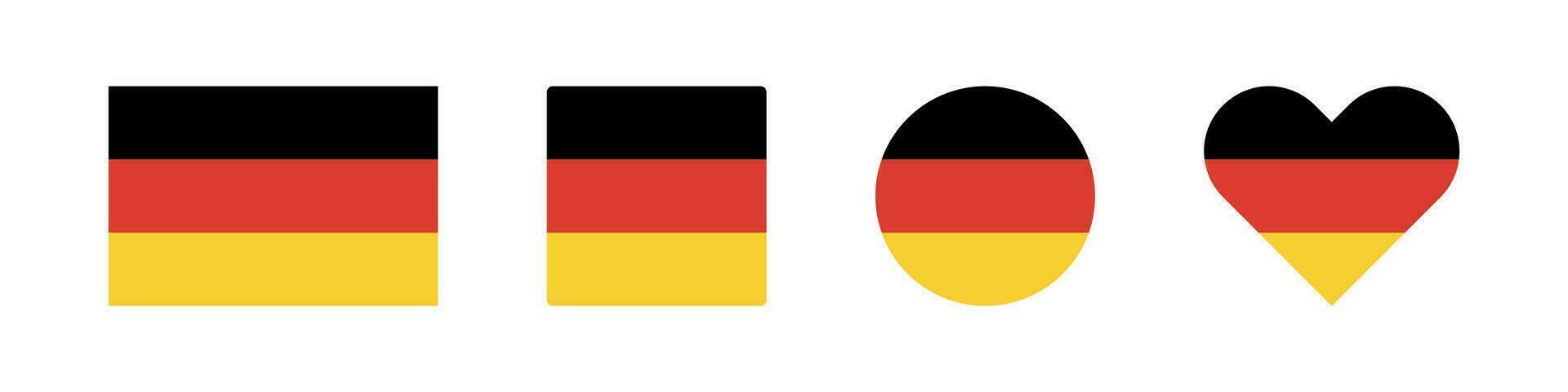 Deutschland Symbol. Deutsche Flagge Zeichen. National Abzeichen Symbol. Europa Land Symbole. Kultur Aufkleber Symbole. Vektor isoliert unterzeichnen.