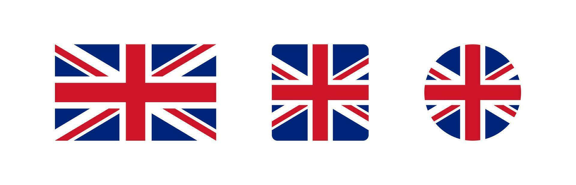Storbritannien flagga ikon. brittiskt baner tecken. Englands nationell symbol. bra storbritannien symboler. cirkel bricka av Europa Land ikoner. platt Färg. vektor isolerat tecken.