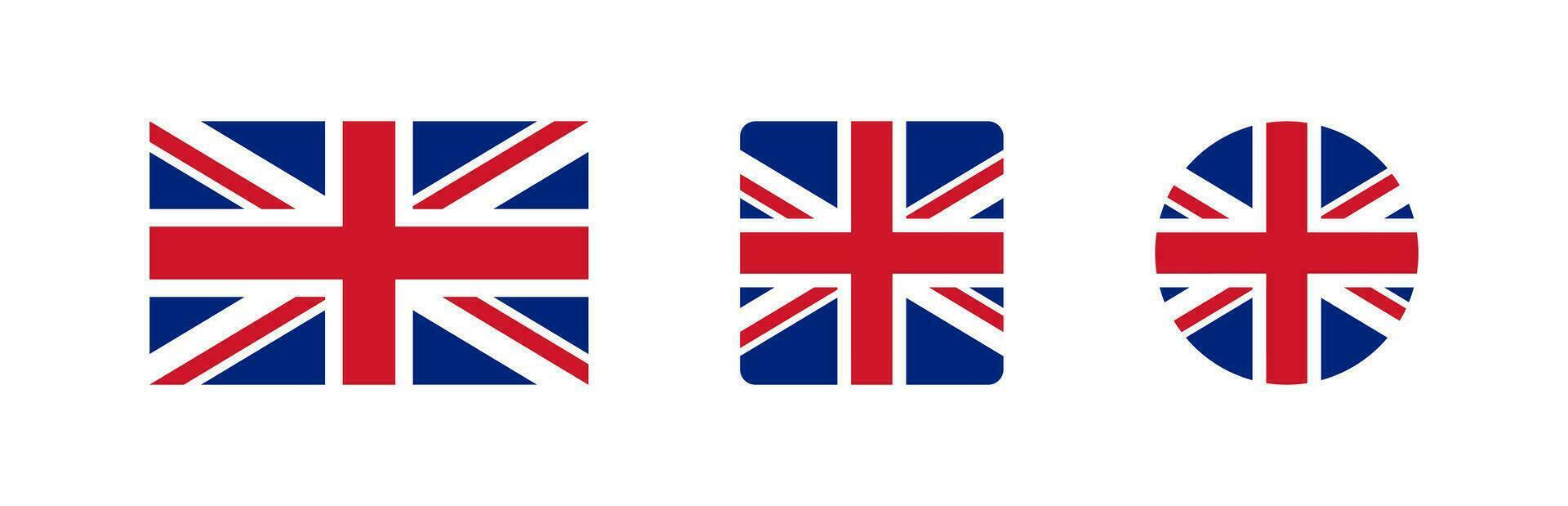 Vereinigtes Königreich Flagge Symbol. britisch Banner Zeichen. Englands National Symbol. großartig Großbritannien Symbole. Kreis Abzeichen von Europa Land Symbole. eben Farbe. Vektor isoliert unterzeichnen.