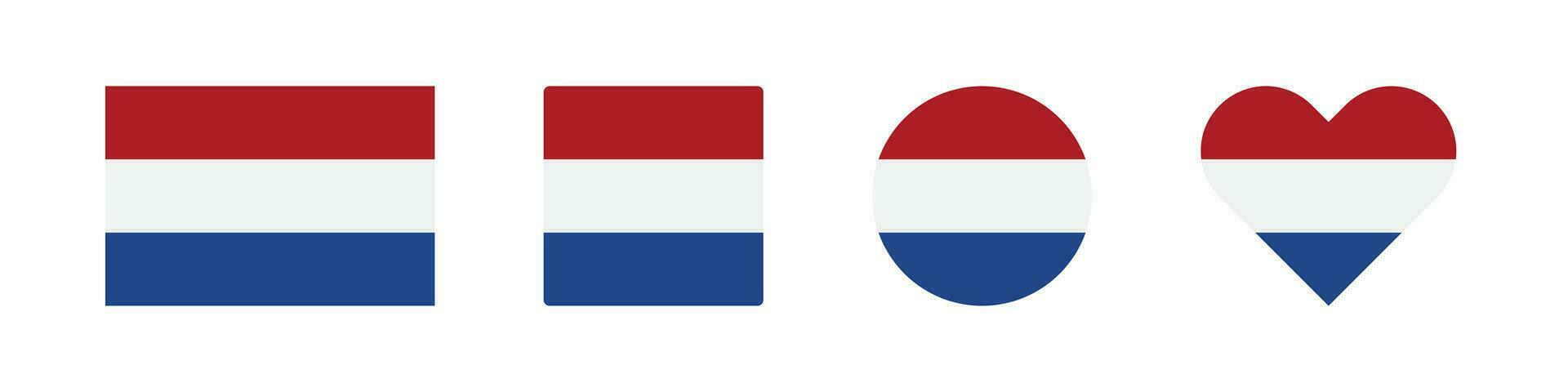 Niederlande Symbol. Holland Flagge Zeichen. National Abzeichen Symbol. Europa Land Symbole. Kultur Aufkleber Symbole. Vektor isoliert unterzeichnen.