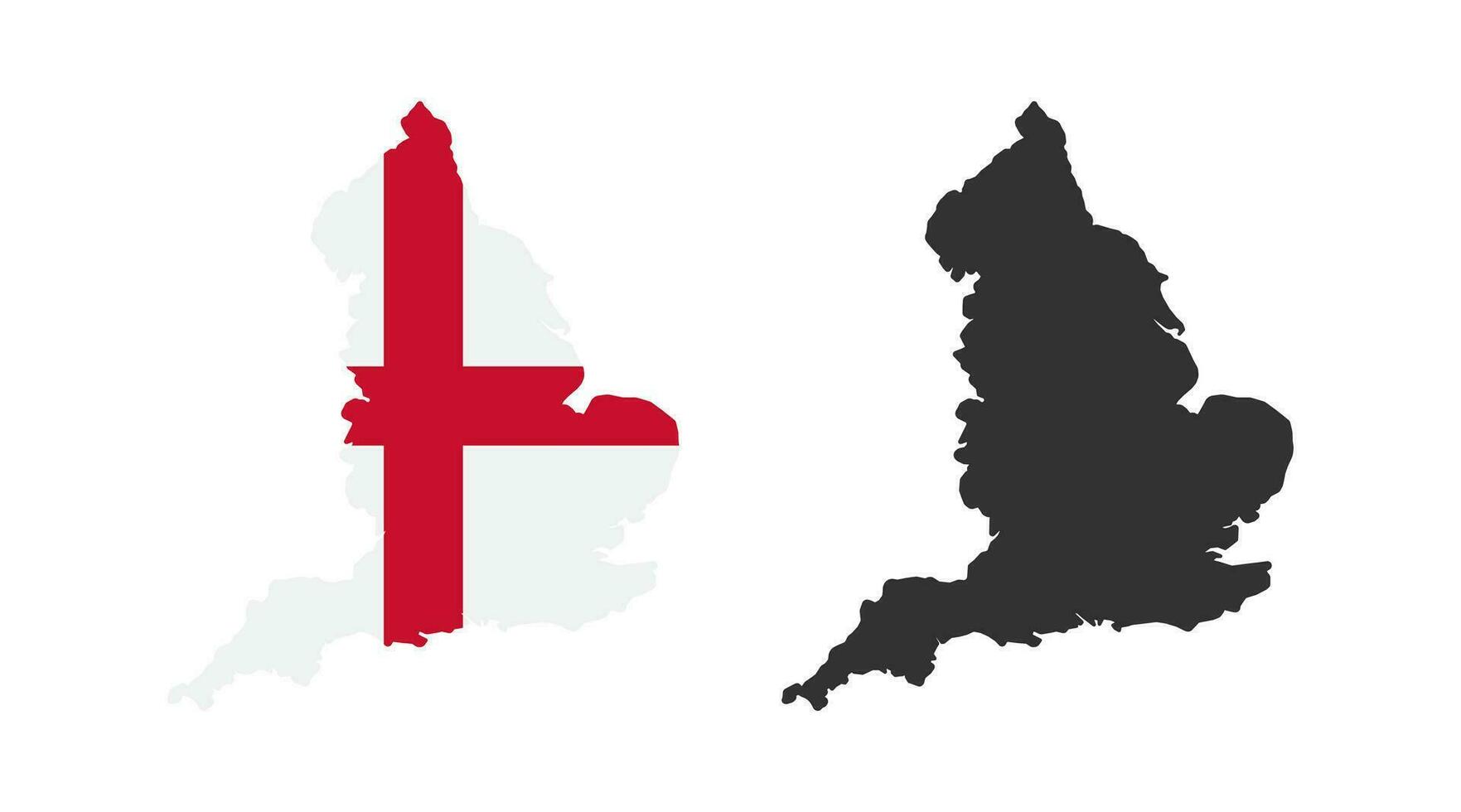 England Karta ikon. engelsk Land gräns symbol. Storbritannien geografi tecken. Europa symboler. brittiskt rike ikoner. svart Färg. vektor tecken.